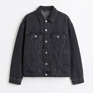 H&M Black Denim Jacket Women’s XL Classic Trucker Style
